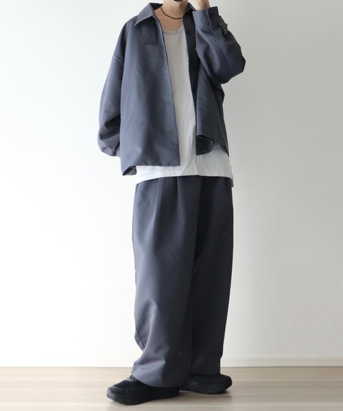 cussil/クシル】ドレスツイル リラックス2タックワイドバルーン