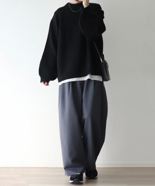 cussil（クシル）の「【cussil/クシル】ドレスツイル　リラックス2タックワイドバルーンパンツ（その他パンツ・メンズ・チャコールグレー/ブラック・S/M/L）」の21枚目の写真