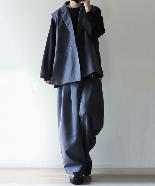 cussil（クシル）の「【cussil/クシル】ドレスツイル　リラックス2タックワイドバルーンパンツ（その他パンツ・メンズ・チャコールグレー/ブラック・S/M/L）」の6枚目の写真