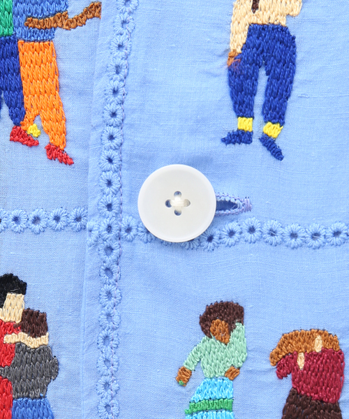 mii（ミー）の「【mii / ミイ】カデイコットンハンドエンブロイダリ-シャツ（シャツ/ブラウス・メンズ・サックスブルー/イエロー/ホワイト×ホワイト・FREE）」の7枚目の写真