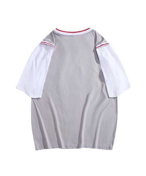 HOOK（フック）の「HOOK -original- アメカジバスケットユニフォーム風ドッキング半袖TEE (SS)（Tシャツ/カットソー・メンズ・グレー/ブルー/グリーン/ブラック・XXL/M/XL/L）」の9枚目の写真