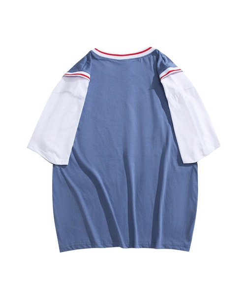 HOOK（フック）の「HOOK -original- アメカジバスケットユニフォーム風ドッキング半袖TEE (SS)（Tシャツ/カットソー・メンズ・グレー/ブルー/グリーン/ブラック・XXL/M/XL/L）」の13枚目の写真