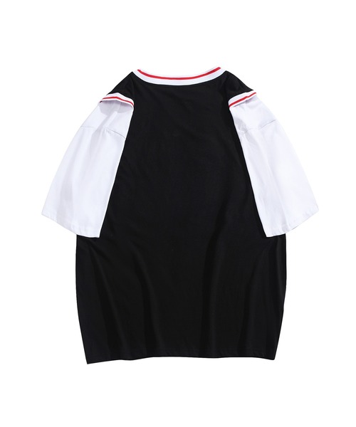 HOOK（フック）の「HOOK -original- アメカジバスケットユニフォーム風ドッキング半袖TEE (SS)（Tシャツ/カットソー・メンズ・グレー/ブルー/グリーン/ブラック・XXL/M/XL/L）」の7枚目の写真