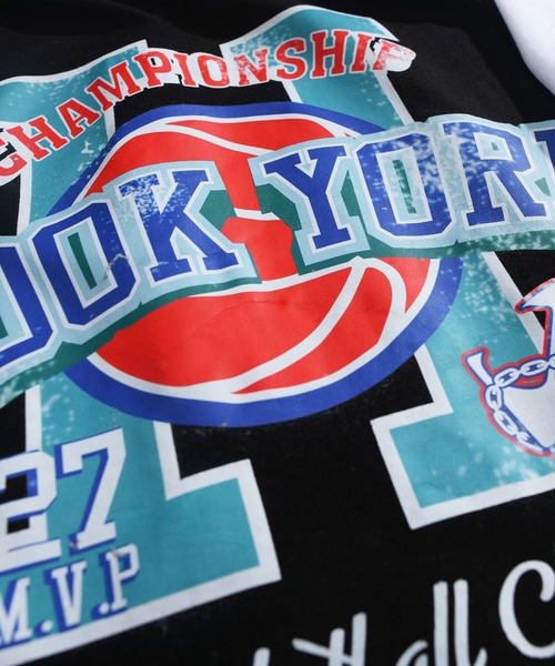 HOOK（フック）の「HOOK -original- アメカジバスケットユニフォーム風ドッキング半袖TEE (SS)（Tシャツ/カットソー・メンズ・グレー/ブルー/グリーン/ブラック・XXL/M/XL/L）」の16枚目の写真