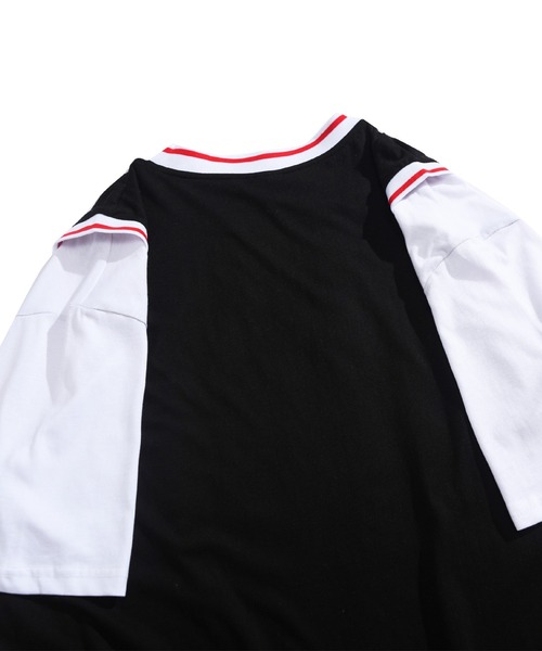 HOOK（フック）の「HOOK -original- アメカジバスケットユニフォーム風ドッキング半袖TEE (SS)（Tシャツ/カットソー・メンズ・グレー/ブルー/グリーン/ブラック・XXL/M/XL/L）」の20枚目の写真