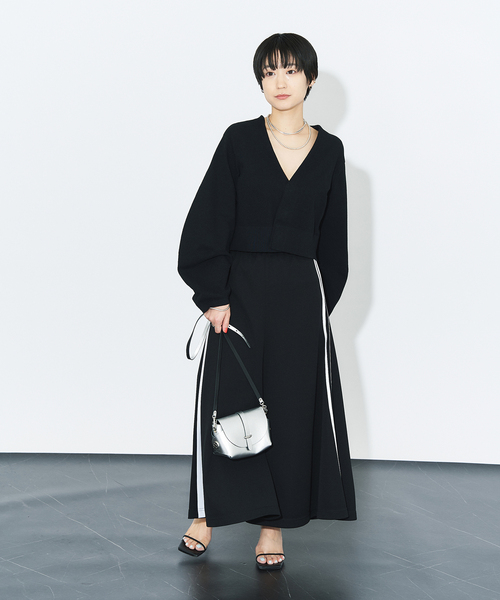 HARDY NOIR ジャージサイドラインフレアスカート HARDY NOIR（アルディーノアール）の「ジャージサイドライン