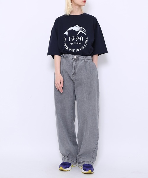 WOND（ウォンド）の「タック入りデニムパンツ（デニムパンツ・レディース・ブラック/グレー/ブルー系その他・MEDIUM/LARGE）」の4枚目の写真