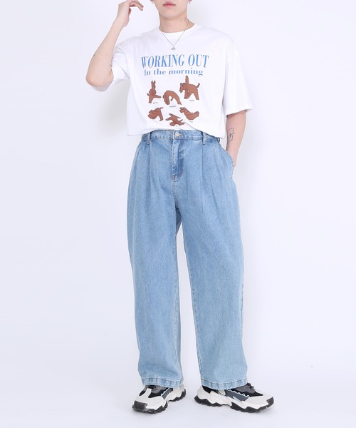 WOND（ウォンド）の「タック入りデニムパンツ（デニムパンツ・レディース・ブラック/グレー/ブルー系その他・MEDIUM/LARGE）」の11枚目の写真