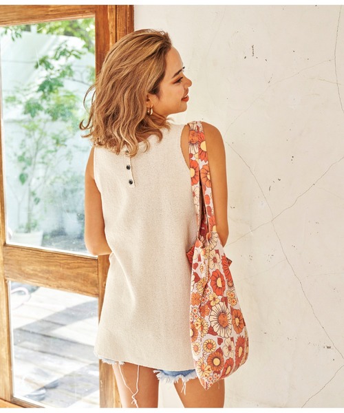 anap mimpi（アナップミンピ）の「サマーニット前後2WAYタンクトップ（タンクトップ・レディース・グリーン/ベージュ系その他/ダークグレー・FREE）」の9枚目の写真