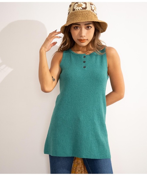 anap mimpi（アナップミンピ）の「サマーニット前後2WAYタンクトップ（タンクトップ・レディース・グリーン/ベージュ系その他/ダークグレー・FREE）」の13枚目の写真