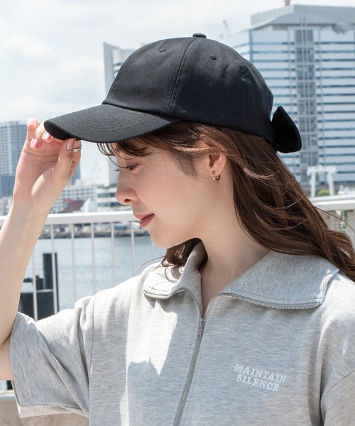 Honeys(ハニーズ)の「バックリボンキャップ(キャップ・レディース・ホワイト/ライトベージュ/ブラック/パープル系その他/ブラウン/ベージュ/ボルドー・FREE/M/S)」の12枚目の写真