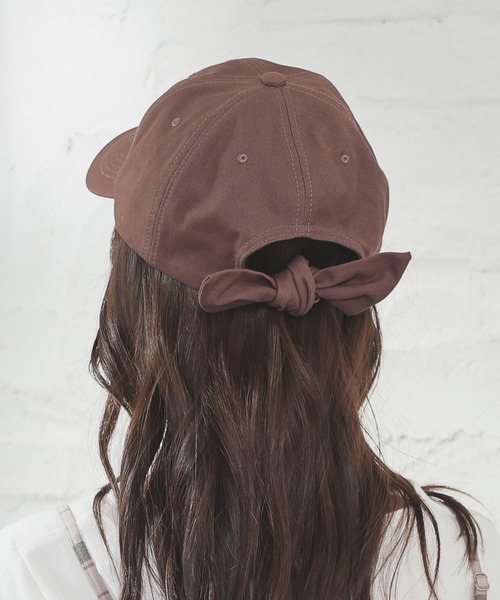 Honeys(ハニーズ)の「バックリボンキャップ(キャップ・レディース・ホワイト/ライトベージュ/ブラック/パープル系その他/ブラウン/ベージュ/ボルドー・FREE/M/S)」の14枚目の写真