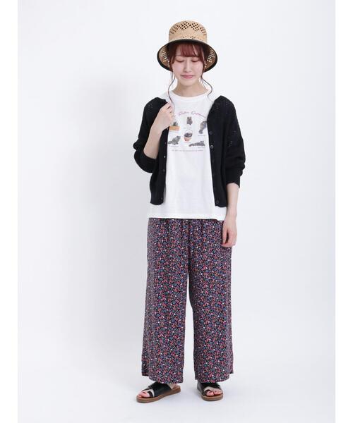 Samansa Mos2(サマンサ モスモス)の「◎フォトプリントTシャツ(Tシャツ/カットソー・レディース・オフホワイト/ベージュ/ネイビー/グレー・F)」の9枚目の写真