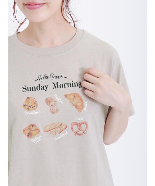 Samansa Mos2(サマンサ モスモス)の「◎フォトプリントTシャツ(Tシャツ/カットソー・レディース・オフホワイト/ベージュ/ネイビー/グレー・F)」の1枚目の写真