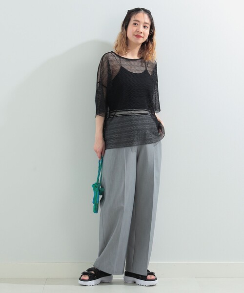 Ray BEAMS(レイビームス)の「Ray BEAMS / ゴムベルト ワイド パンツ(その他パンツ・レディース・ベージュ/ライトグレー・0/1)」の6枚目の写真