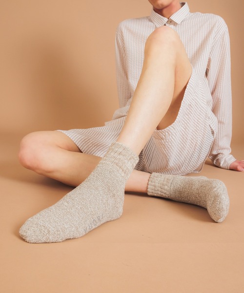 YUQRI（ユクリ）の「【YUQRI】comfy pile double rib（ソックス/靴下・メンズ・グレー/ホワイト/グリーン/サックスブルー/グレー系その他2/ブラック系その他3/ブルー/パープル/オレンジ系その他2/イエロー/ホワイト系その他3/ブラック/イエロー系その他3/グリーン系その他3/ベージュ/パープル系その他3/サックスブルー系3/オレンジ・S/M）」の8枚目の写真