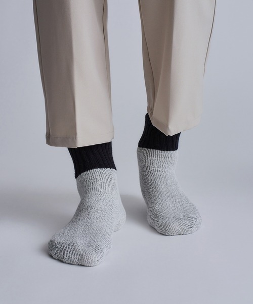 YUQRI（ユクリ）の「【YUQRI】comfy pile double rib（ソックス/靴下・メンズ・グレー/ホワイト/グリーン/サックスブルー/グレー系その他2/ブラック系その他3/ブルー/パープル/オレンジ系その他2/イエロー/ホワイト系その他3/ブラック/イエロー系その他3/グリーン系その他3/ベージュ/パープル系その他3/サックスブルー系3/オレンジ・S/M）」の5枚目の写真