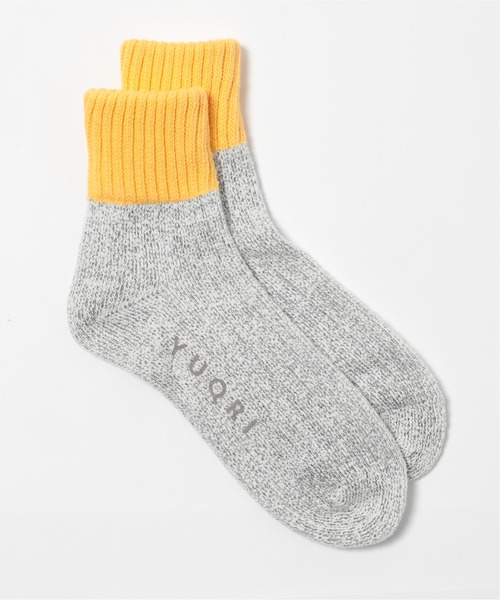 YUQRI（ユクリ）の「【YUQRI】comfy pile double rib（ソックス/靴下・メンズ・グレー/ホワイト/グリーン/サックスブルー/グレー系その他2/ブラック系その他3/ブルー/パープル/オレンジ系その他2/イエロー/ホワイト系その他3/ブラック/イエロー系その他3/グリーン系その他3/ベージュ/パープル系その他3/サックスブルー系3/オレンジ・S/M）」の16枚目の写真