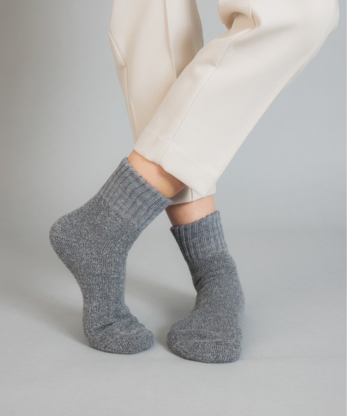 YUQRI（ユクリ）の「【YUQRI】comfy pile double rib（ソックス/靴下・メンズ・グレー/ホワイト/グリーン/サックスブルー/グレー系その他2/ブラック系その他3/ブルー/パープル/オレンジ系その他2/イエロー/ホワイト系その他3/ブラック/イエロー系その他3/グリーン系その他3/ベージュ/パープル系その他3/サックスブルー系3/オレンジ・S/M）」の19枚目の写真