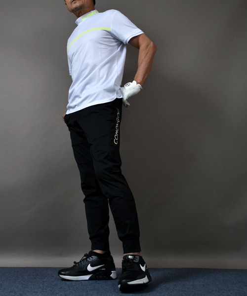 接触冷感 素材 アンクル丈 テーパードゴルフウェア ジョガーパンツ