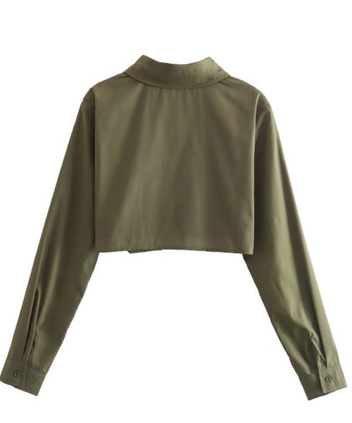 ROOPTOKYO（ループトウキョウ）の「▲Short Pocket Shirt / ショート丈シャツ クロップド丈（シャツ/ブラウス・レディース・ライトブルー/オリーブ/ピンク/ホワイト/チャコール/ライトパープル/ベージュ/ブラック系その他・S/M/L）」の15枚目の写真