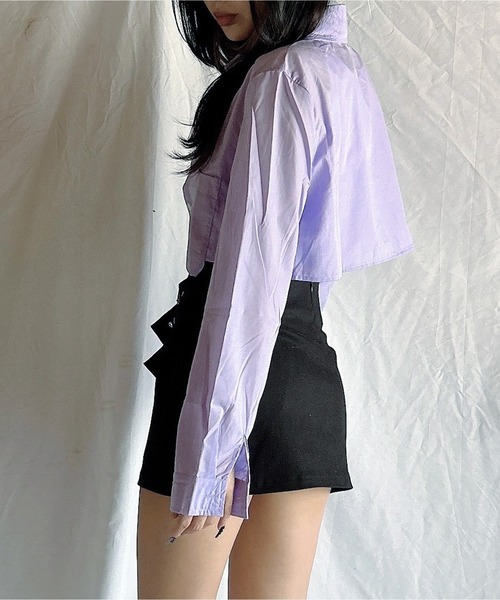 ROOPTOKYO（ループトウキョウ）の「▲Short Pocket Shirt / ショート丈シャツ クロップド丈（シャツ/ブラウス・レディース・ライトブルー/オリーブ/ピンク/ホワイト/チャコール/ライトパープル/ベージュ/ブラック系その他・S/M/L）」の21枚目の写真