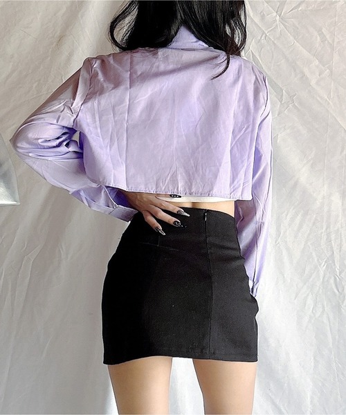 ROOPTOKYO（ループトウキョウ）の「▲Short Pocket Shirt / ショート丈シャツ クロップド丈（シャツ/ブラウス・レディース・ライトブルー/オリーブ/ピンク/ホワイト/チャコール/ライトパープル/ベージュ/ブラック系その他・S/M/L）」の20枚目の写真