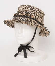 帽子 KIJIMA TAKAYUKI Raffia bucket hat Raffia & paper bucket hat-ラフィアアンドペーパーバケット