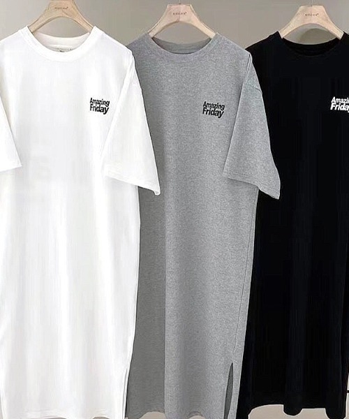 SHEENA(シーナ)の「バックロゴプリントTシャツワンピース(ワンピース・レディース・ブラック/グレー/ホワイト・M)」の8枚目の写真