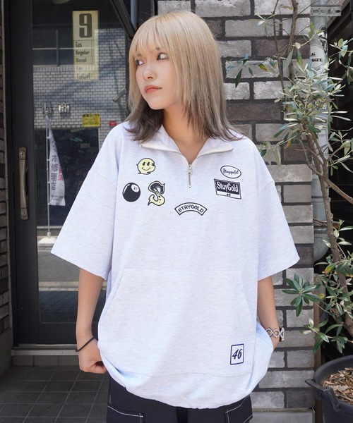 STAY GOLD（ステイゴールド）の「【STAYGOLD】ワッペン刺繍 スウェット ハーフジップ / Patch Embroidery Sweatshirt Half zip（スウェット・メンズ・スミクロ/イエロー/ホワイト系・FREE）」の20枚目の写真