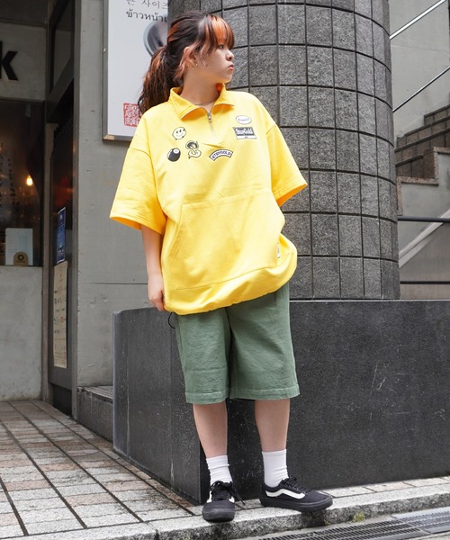 STAY GOLD（ステイゴールド）の「【STAYGOLD】ワッペン刺繍 スウェット ハーフジップ / Patch Embroidery Sweatshirt Half zip（スウェット・メンズ・スミクロ/イエロー/ホワイト系・FREE）」の15枚目の写真