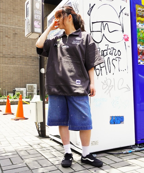 STAY GOLD（ステイゴールド）の「【STAYGOLD】ワッペン刺繍 スウェット ハーフジップ / Patch Embroidery Sweatshirt Half zip（スウェット・メンズ・スミクロ/イエロー/ホワイト系・FREE）」の17枚目の写真