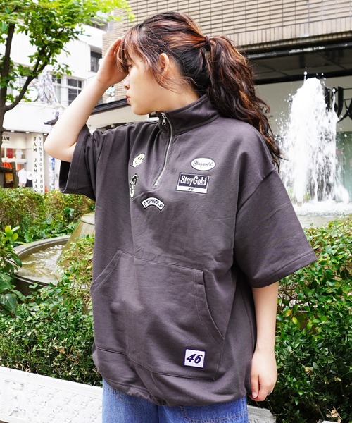 STAY GOLD（ステイゴールド）の「【STAYGOLD】ワッペン刺繍 スウェット ハーフジップ / Patch Embroidery Sweatshirt Half zip（スウェット・メンズ・スミクロ/イエロー/ホワイト系・FREE）」の14枚目の写真