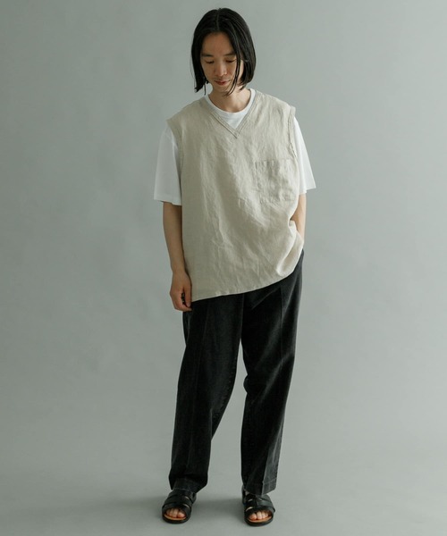 URBAN RESEARCH（アーバンリサーチ）の「Linen Vneck Vest（ベスト・メンズ・ネイビー/ブラウン/グレー系その他・MEDIUM/LARGE）」の10枚目の写真