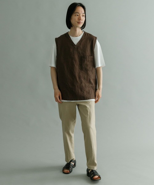 URBAN RESEARCH（アーバンリサーチ）の「Linen Vneck Vest（ベスト・メンズ・ネイビー/ブラウン/グレー系その他・MEDIUM/LARGE）」の13枚目の写真
