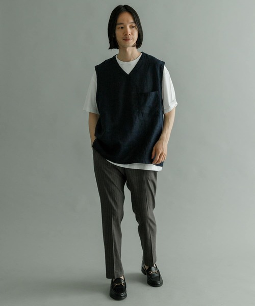 URBAN RESEARCH（アーバンリサーチ）の「Linen Vneck Vest（ベスト・メンズ・ネイビー/ブラウン/グレー系その他・MEDIUM/LARGE）」の17枚目の写真