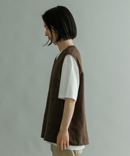 URBAN RESEARCH（アーバンリサーチ）の「Linen Vneck Vest（ベスト・メンズ・ネイビー/ブラウン/グレー系その他・MEDIUM/LARGE）」の20枚目の写真