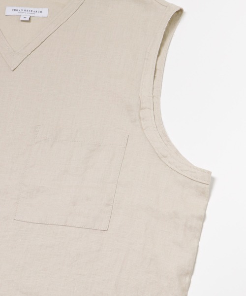URBAN RESEARCH（アーバンリサーチ）の「Linen Vneck Vest（ベスト・メンズ・ネイビー/ブラウン/グレー系その他・MEDIUM/LARGE）」の4枚目の写真