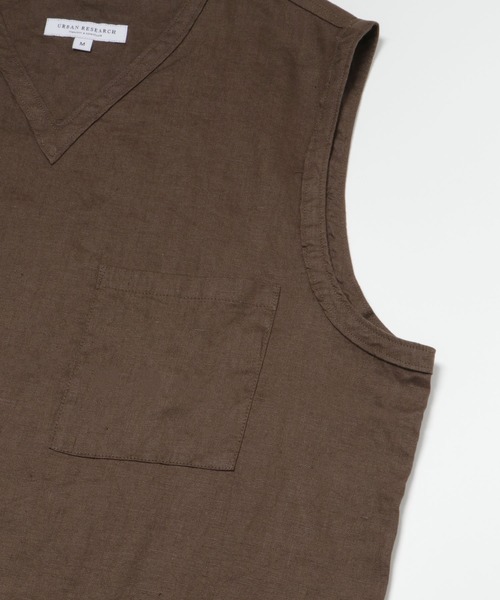 URBAN RESEARCH（アーバンリサーチ）の「Linen Vneck Vest（ベスト・メンズ・ネイビー/ブラウン/グレー系その他・MEDIUM/LARGE）」の7枚目の写真