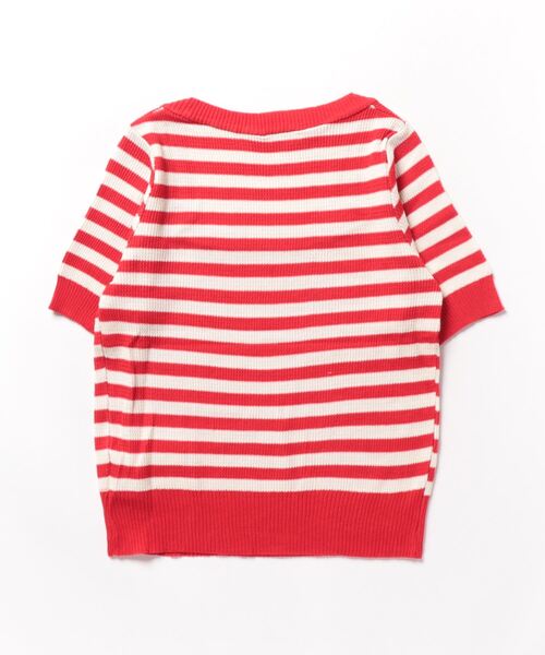MAISON DE THERESE（メゾン ド テレーズ）の「スクエアネックボーダー柄ニットTシャツ/tee ストライプ（Tシャツ/カットソー・レディース・カーキ/ブルー/レッド/ブラック・FREE）」の19枚目の写真