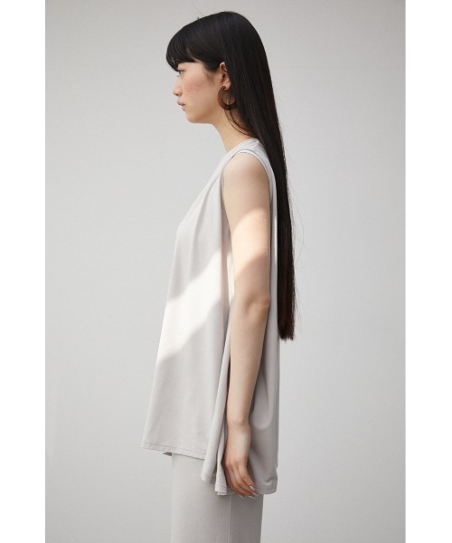 AZUL by moussy(アズールバイマウジー)の「T/F ICE CLEAN SLEEVELESS TOPS(タンクトップ・レディース・ライトグレー/ブラック・SMALL/MEDIUM)」の9枚目の写真