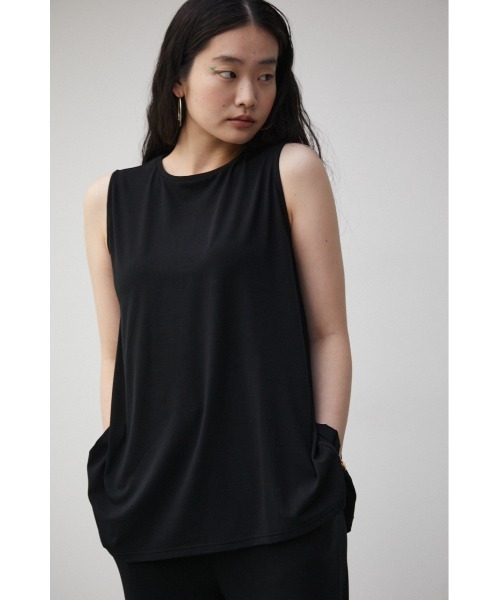 AZUL by moussy(アズールバイマウジー)の「T/F ICE CLEAN SLEEVELESS TOPS(タンクトップ・レディース・ライトグレー/ブラック・SMALL/MEDIUM)」の4枚目の写真