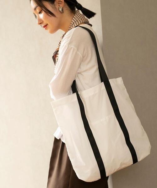 coen(コーエン)の「ナイロンリップストップパッカブルトートバッグ(トートバッグ・レディース・ライトブルー/ブラック/ホワイト・FREE)」の6枚目の写真