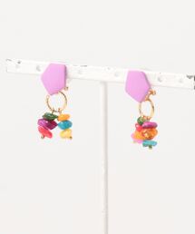 【atelier*mio】ポリマークレイ × シェルビジュー costume jewelry イヤリング