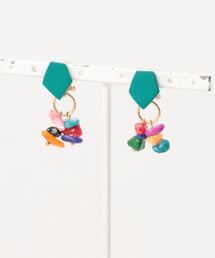 【atelier*mio】ポリマークレイ × シェルビジュー costume jewelry イヤリング