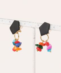 【atelier*mio】ポリマークレイ × シェルビジュー costume jewelry イヤリング