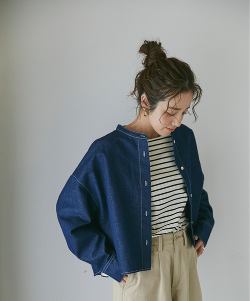 NANO universe（ナノユニバース）の「デニムオーバーシャツ（シャツ/ブラウス・レディース・ブルー/ネイビー・FREE）」の14枚目の写真