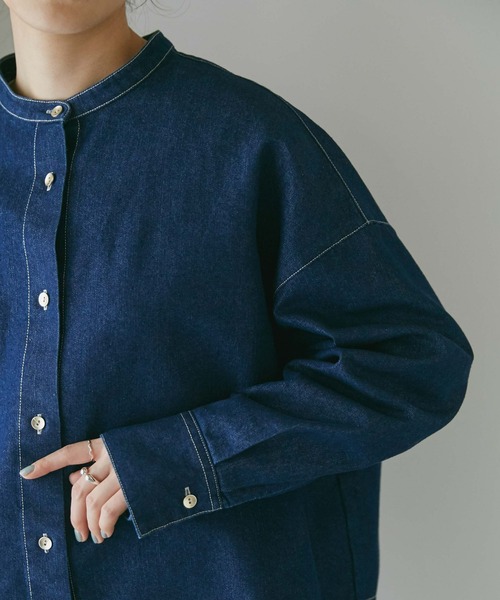 NANO universe（ナノユニバース）の「デニムオーバーシャツ（シャツ/ブラウス・レディース・ブルー/ネイビー・FREE）」の22枚目の写真