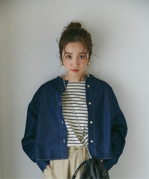 NANO universe（ナノユニバース）の「デニムオーバーシャツ（シャツ/ブラウス・レディース・ブルー/ネイビー・FREE）」の11枚目の写真