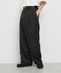 JUNRED | ピンストライプワイドタックパンツ(その他パンツ)